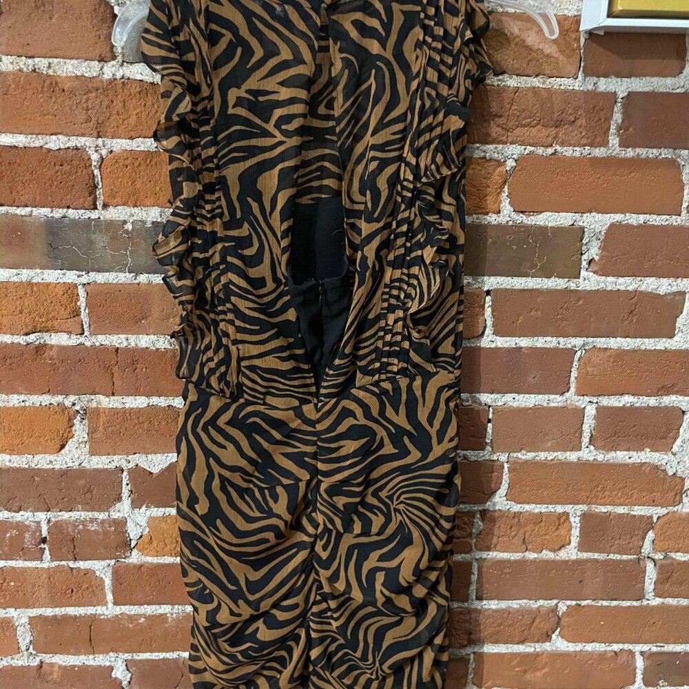 Express Animal Print Ruffled Mini Dress - Picture 2 of 3